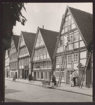 Restaurierung des Fachwerkhauses. Detmold. Krumme Str. 46. Papierabzug
