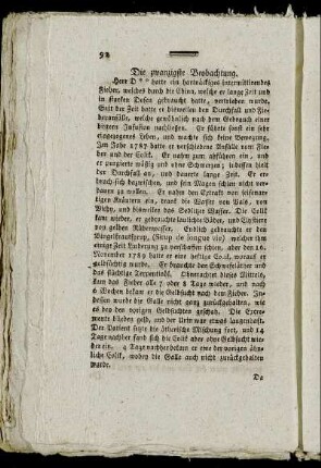 Die zwanzigste Beobachtung.