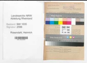 Entnazifizierung Heinrich Rosendahl , geb. 10.12.1899 (Kaufmann)