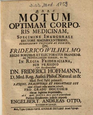 Motum Optimam Corporis Medicinam