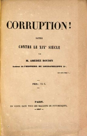 Corruption! : Satire contre le XIXe siècle