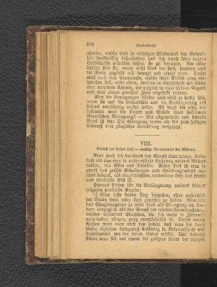 VIII. Genuß der freien Luft - mäßige Temperatur der Wärme.