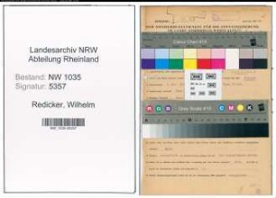 Entnazifizierung Wilhelm Redicker , geb. 06.03.1889 ()