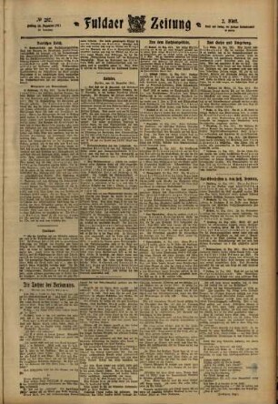 Zweite Ausgabe vom Freitag, den 15. Dezember 1911.