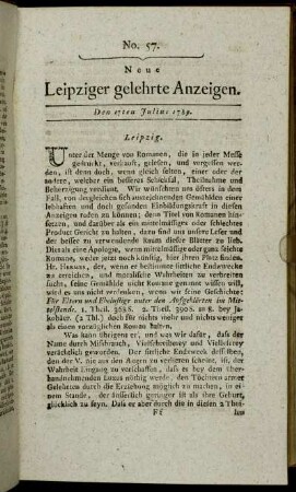 No. 57. Den 17ten Julius 1789.