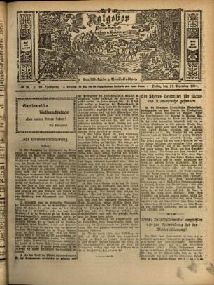 Ausgabe vom Sonntag, den 17. Dezember 1911.