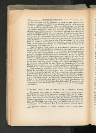 B. Charakteristik der Dekane als gute und böse Wese