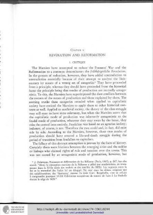 Chapter X: Revolution and Reformation