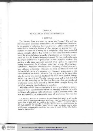 Chapter X: Revolution and Reformation