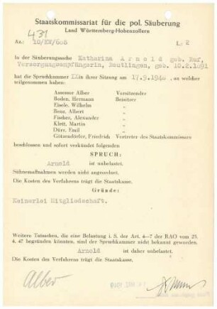 Arnold, Katharina, geb. Ruf