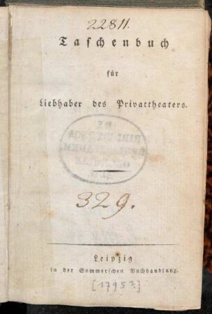 Taschenbuch für Liebhaber des Privattheaters.