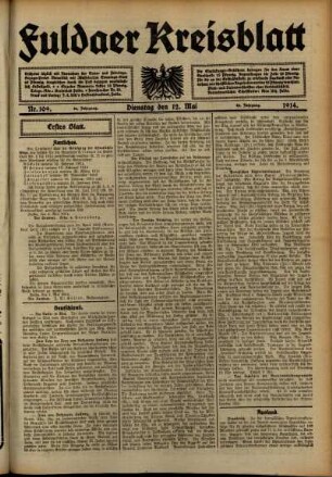 Ausgabe vom Dienstag, den 12. Mai 1914.