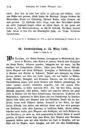 80. Landestheilung v. 13. März 1480.
