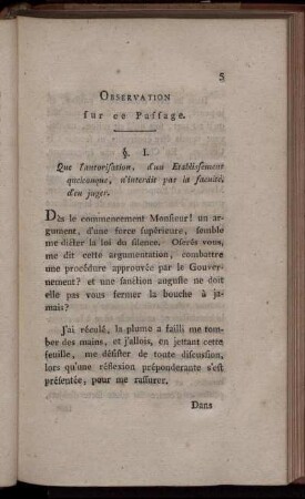 Observation sur ce Passage.
