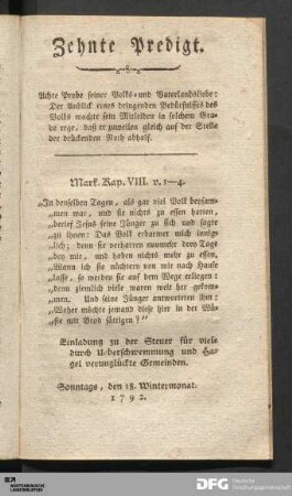 Zehnte Predigt.