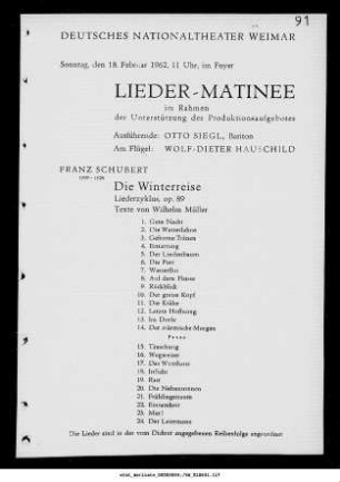Lieder-Matinee [...] Die Winterreise