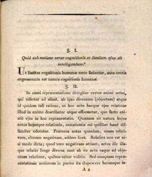 Dissertationes philosophicae. 5. De limitibus humanae cognitionis. - 1811. - 48 P.