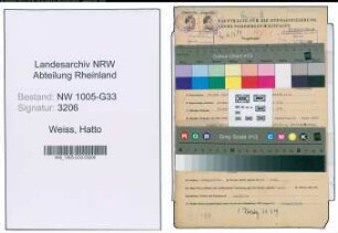 Entnazifizierung Hatto Weiss , geb. 28.05.1906 (Studienrat)