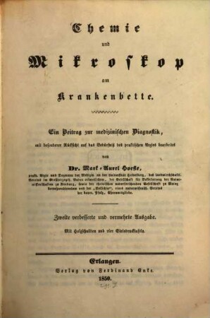 Chemie und Mikroskop am Krankenbette