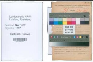 Entnazifizierung Hedwig Sudbrack , geb. 29.04.1881 ()