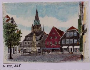 Markplatz in Ahlen - Postkarte