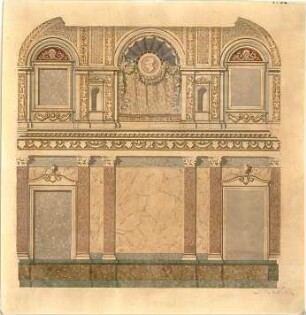 Neureuther, Gottfried von; München; Königlich - Bayerische Polytechnische Schule (TU) - Aula (Wandabwicklung)