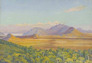 Blick vom Kilimandjaro auf Massaisteppe und das Paregebirge