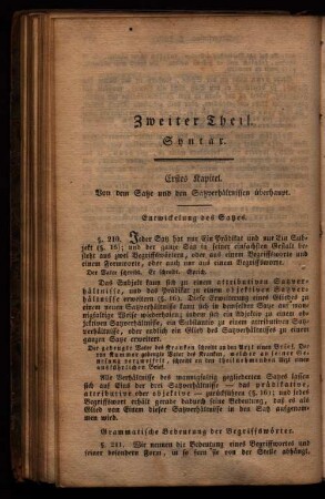 Zweiter Theil. Syntax.