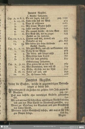 Zweytes Register. Ueber die Sachen, welche in gegenwärtigen Betrachtungen zu finden sind