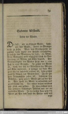 Siebenter Abschnitt. Ueber die Winde