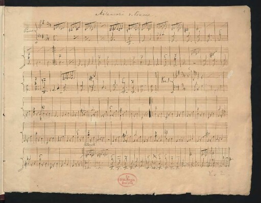La Mélancolie. Skizzen; pf; G-Dur; op.1