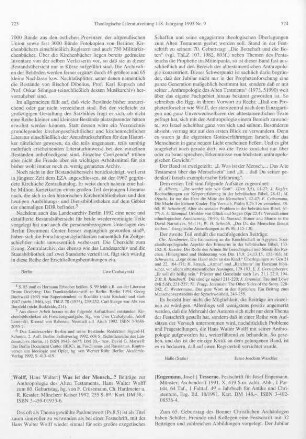 723-724 [Rezension] Was ist der Mensch ...?