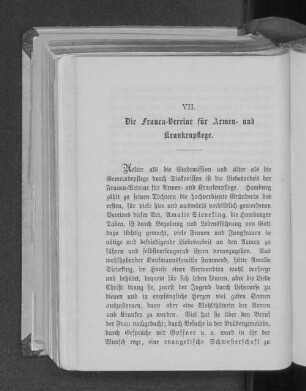 VII. Die Frauen-Vereine für Armen- und Krankenpflege.