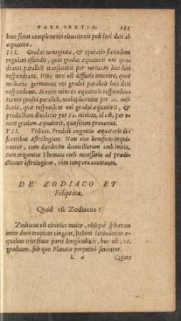 De Zodiaco Et Ecliptica.