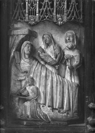 Detail vom Marienaltar, Geburt der Maria