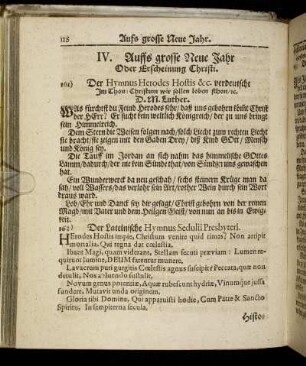 IV. Auffs grosse Neue Jahr Oder Erscheinung Christi