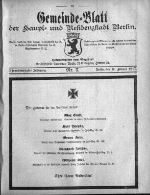 1917,7: Nr. 7, 18. Februar 1917