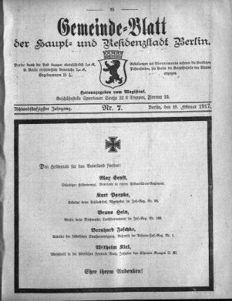 1917,7: Nr. 7, 18. Februar 1917
