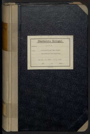 Wald: Stadtverordnetenversammlung 1901-1910