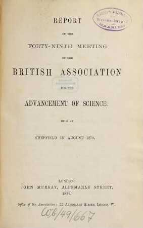 Report of the ... meeting. 49. 1879 (1879)