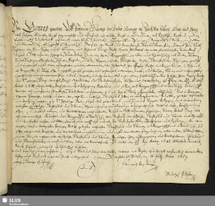 [Revers des Kurfürsten Johann Georg II: Budißin 16. Jul. 1657.]