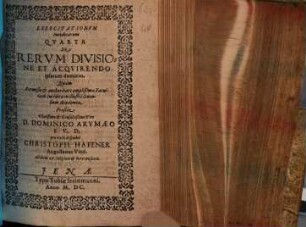De rerum divisione et acquirendo ipsarum dominio