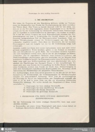 C. Die Feuerungen