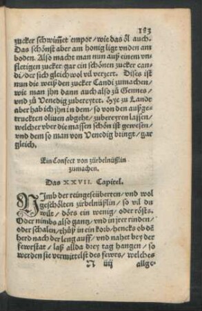 Ein Confect von zürbelnüßlin zumachen. Das XXVII. Capitel.