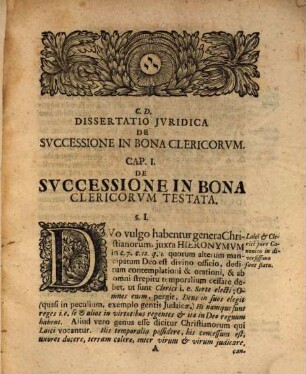 Disp. iur. de successione in bona clericorum singulari