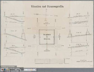Situation und Strassenprofile.