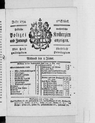 2tes Stück., Ausgabe vom 8. Januar 1794