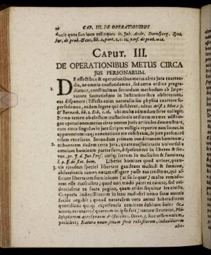 Caput III. De Operationibus Metus Circa Jus Personarum.
