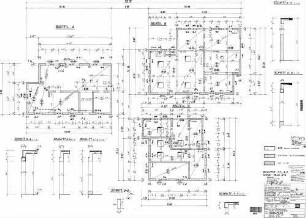Stuttgart-Zuffenhausen: Empfangsgebäude Bauteil A,B,C Schalplan Decke über Erdgeschoß