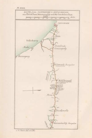 Pl. XXIX Route from Cannanore to Ootacamund via Peria Pass, Manantoddy and the Goodaloor Pass